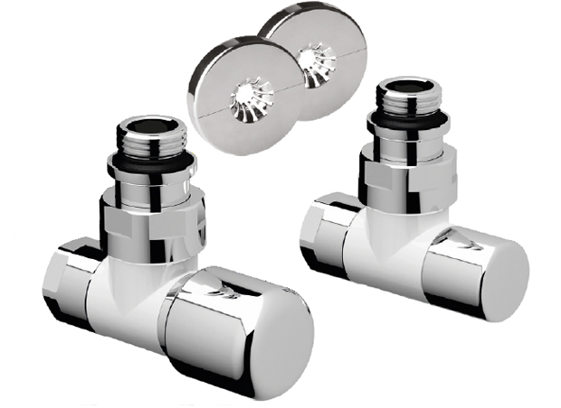 Комплект угловой 1/2" с гайкой М24*19 сереб. 0158CL