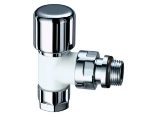 Термоклапан угловой серии TOP LINE, серебро/бел.эмаль, М24х19, 1/2"EPDM