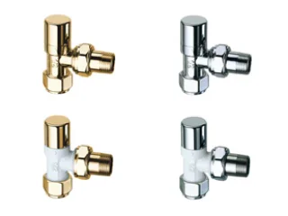 Вентиль запорный угловой 1/2" гайка М24х19 (серебро)