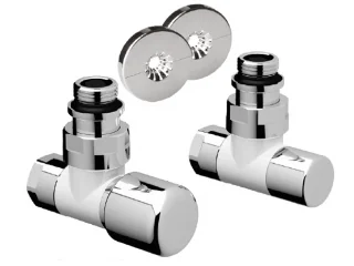 Комплект угловой 1/2" с гайкой М24*19 сереб./бел. 0158BC