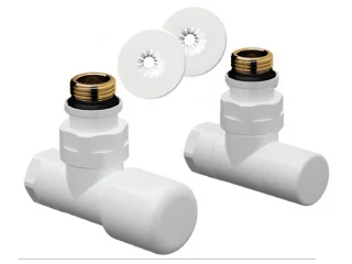 Комплект угловой 1/2" с гайкой М24*19 бел.глянц. 0158BL