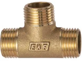 Тройник с переходами  1/2”-3/4”-1” НР, латунный 5505