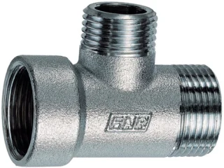 Тройник с переходами  3/4” НР x 3/4” ВР x 1/2” НР, хромированный 5516