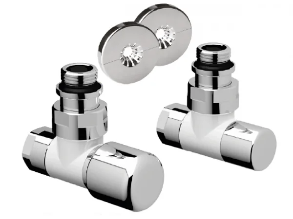 Комплект угловой 1/2" с гайкой М24*19 сереб. 0158CL